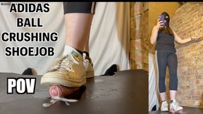 Rough Ballbusting Shoejob under my Adidas Sneakers - I Ignore you & Clean my FILTHY Stan Smiths by Stomping and Grinding them all over your Cock & Balls **POV PACK** Hard Extreme CBT Shoejob