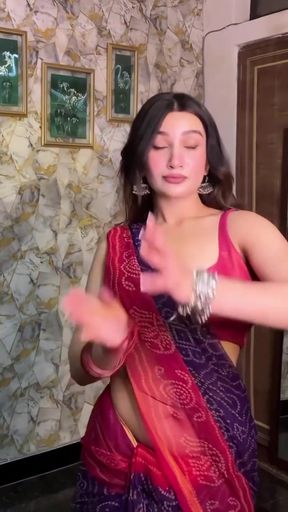 Indian actress in red sari