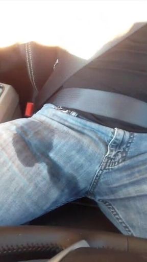 Pissing and cumming in a rental car