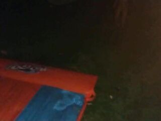 Naked dare w/ neighbor&#039;s wife backyard slide after her husband went to bed