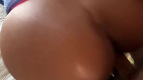 Hot babe with spider tattoo rides huge cock