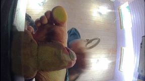 Cock trampling on the glass