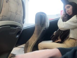 Dong Flashing - Risky Tugjob in Bus Full of People Cum by Hand