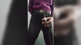 Twink strokes monster cock and shoots cum in solo session