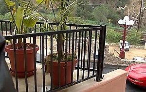 Two honey mocha dykes fuck in the stairs with sex toys