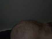 pregnant man with hairy belly in labor.