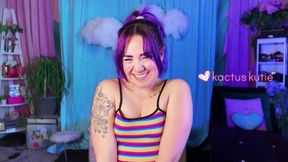 Pee Countdown and Cleavage Tease