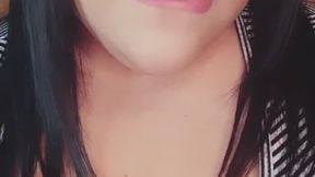 Latina talk and boob play