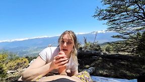 CREAMPIE to my stepsister when we were out on a walk in the mountains