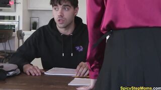 Hot homeroom teacher having a threesome