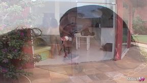 Latina Teens on Vacation Watched with Giant Toy During Lesbian Sex