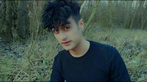 Twink Shows and Piss with Dirty Uncut Cock Outdoor