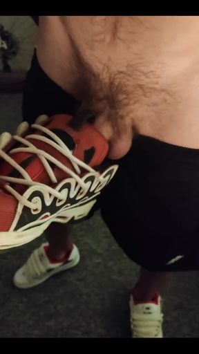 Took off His Chastity and Cum on Sneaker