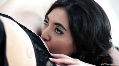 Frida Sante and Rina Ellis dive deep as two hungry brunettes explore each other