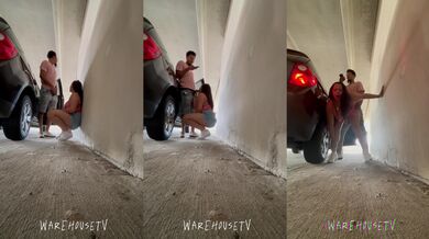 Big ass latina gets nailed in parking garage by bbc caught on camera