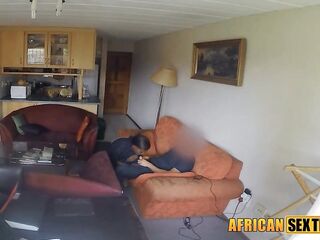 Constricted Ebony Snatch Stretched In advance of Cum Overspread Facial Mouth Pie Fills Black Doxy Up