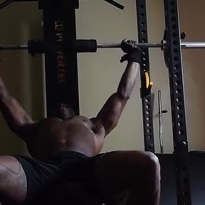 Push Day Workout Jeremiah McPherson aka Hallelujah Johnson Working on New Porn Tonight