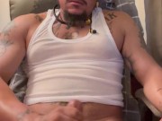 Hot Latino Thug Pulls His Shorts Down and Masturbates while talking dirty and cums hard for you