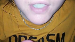 Cum drink compilation - she real amateur cumslut