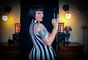 Smoking in Stripes - Dominatrix Human Ashtray