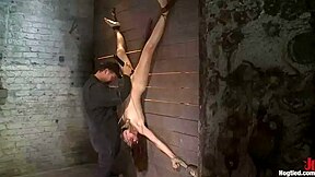 Inverted And Spread On The Wall, The Nubile Unit Cums Over And Overwhile We Make It Suck Cock!