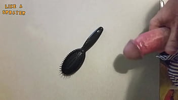 I jerk off, cum on a small hairbrush and baptize it