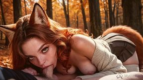 i met a fox girl in the park and she asked me to fuck her with my big cock!! i filled her tiny holes with cum! [ai]