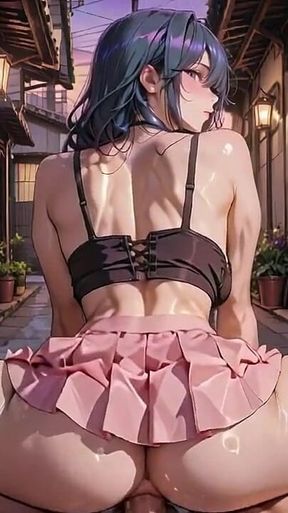 Big Boobs Blue Kouhai Cums Screaming Riding Balcony Sunset Glow