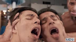 FOLKS - Angel Santana Gets More Than A Fade When Barber Kenzo Alvarez Boinks Him On The Stool