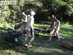 Massive military amateur jock assfucked outdoor by colleague