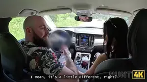 Hottie with natural tits cheated in public