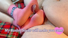 Cum on My Pink Barbie Socks Boy!