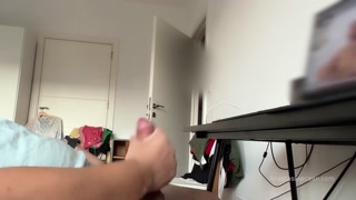 My mom caught my husband jerking and watching porn. She wanted to watch how he cum.