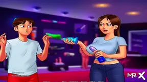 Teen Babe Battles Giant Vibes Under Summer Heat in Steamy Animated Tale