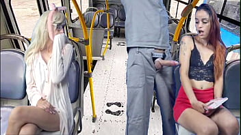 Bus worker takes out his dick in public and gets a blowjob