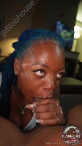 Ebony beauty ignites wild passion with sultry oral heat