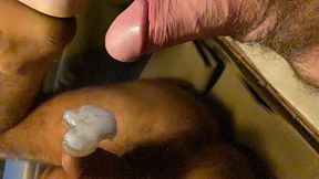 Mirror, masturbation and explosion of pleasure.