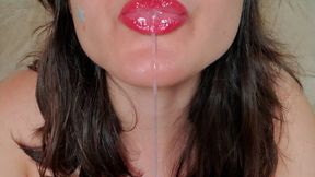 Spitting and smearing on my face!! Saliva fetish