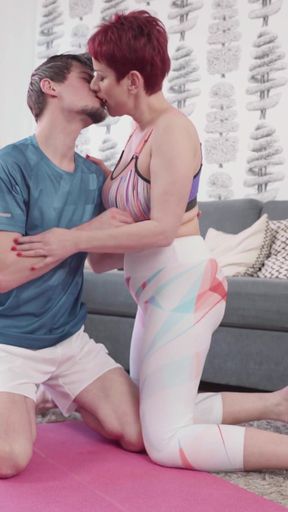 Yoga Instructor Josh Does His Magic on Big Tits MILF Lisa Pinelli