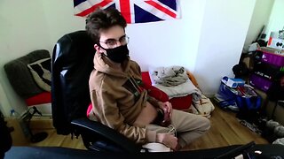 Masturbating on webcam and ejaculating