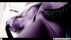 Purple Elf Girl Gets Horny and Starts Lactating Alya Stark Cosplay Fantasy Tentacle DP Creampied