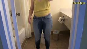 lizzy lamb pissing her tight jeans omorashi wetting