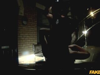 Policeman fucks a women walking home after a night on the town - Fake Cop