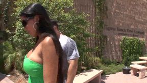 Hot brunette with big boobs picked up and banged