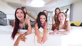Proxys Six-Chick Lesbian Gaping Party