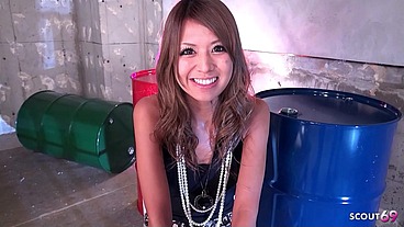 Skinny Japanese Teen Mikuni Maisaki seduce to Suck and Swallow in uncensored JAV Porn