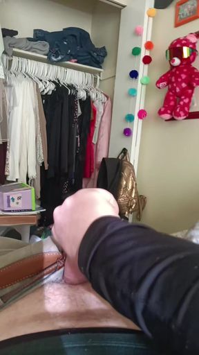 Beating my dick at my girl's house