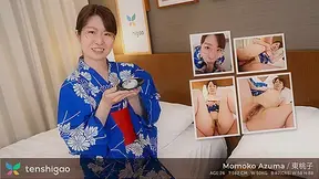 Momoko Azuma returns to our studios and wears a yakata to masturbate - Tenshigao