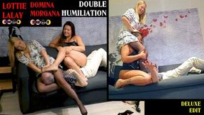 LOTTIE and MORGANA HUMILIATE dumb cheater with HEADSCISSORS and FACE SITTING (DELUXE) 480p