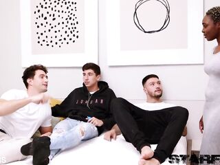 Black Knob Junkie Zaawaadi Supplicates To Get Screwed Raw By three Hung Hunks!